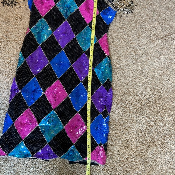 Vintage Beaded Gown | Silk Dress | Harley Quinn - Picture 12 of 16